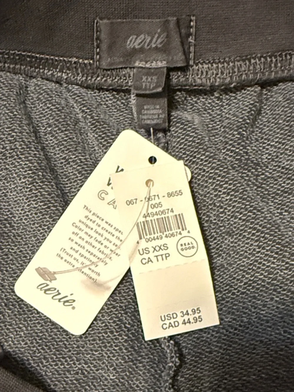 aerie NWT size xxs Black Pull-On Athletic Shorts with pockets!